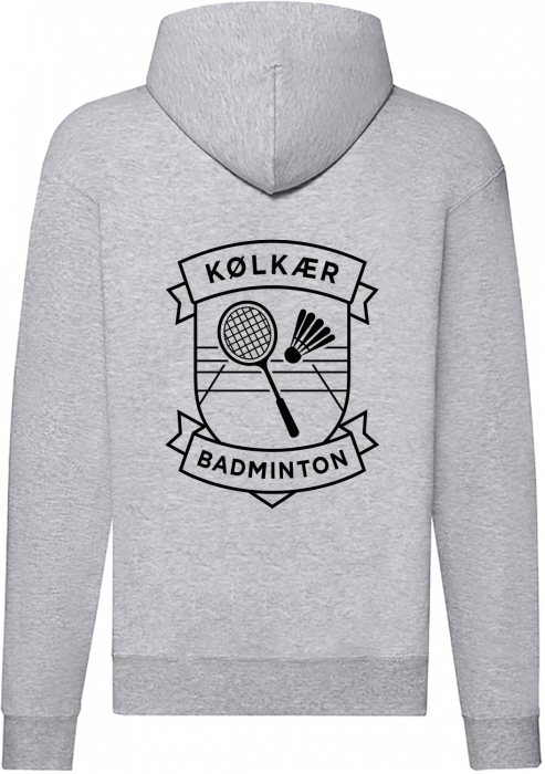 Fruit of the loom - Kølkær Badminton Klassisk Hoodie M. Lynlås Børn - Heather Grey